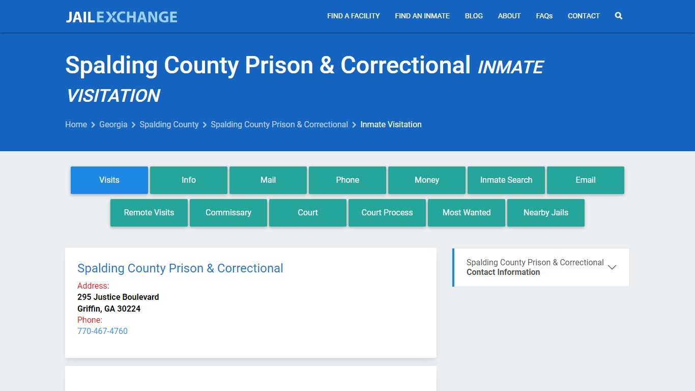 Spalding County Prison & Correctional Inmate Visitation - Jail Exchange