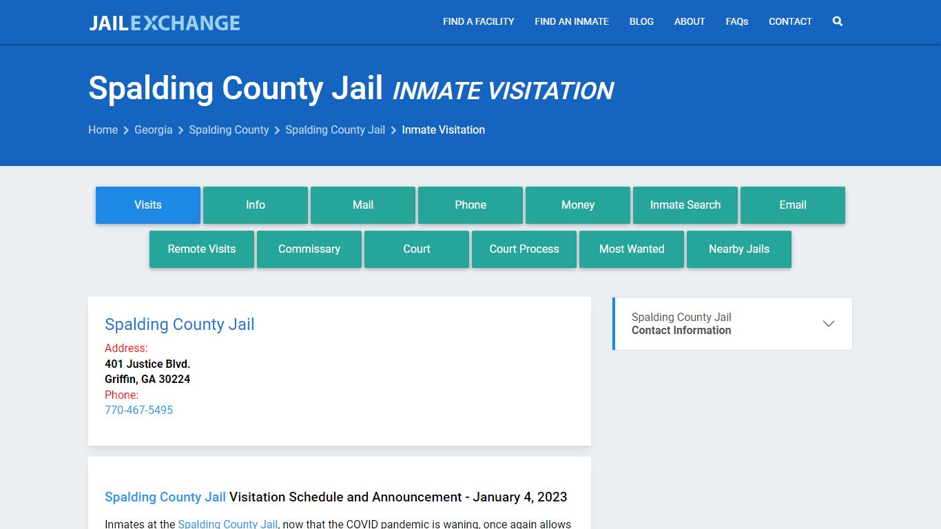 Inmate Visitation - Spalding County Jail, GA - Jail Exchange