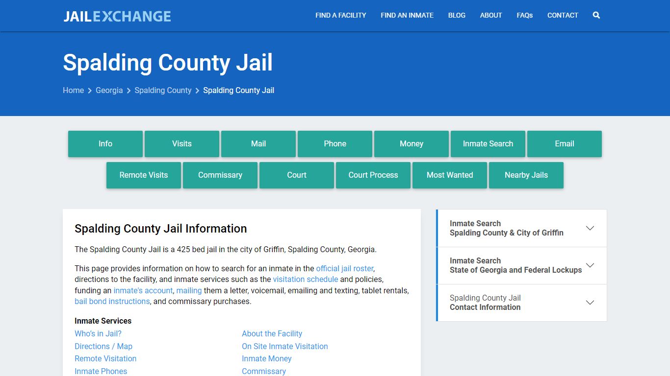 Spalding County Jail, GA Inmate Search, Information